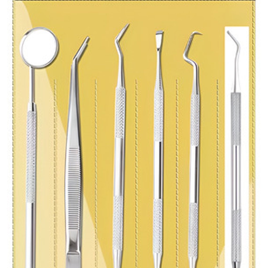 Set Xl Examen Dental 6 Piezas Espejo Pinza Sonda Y Más 1