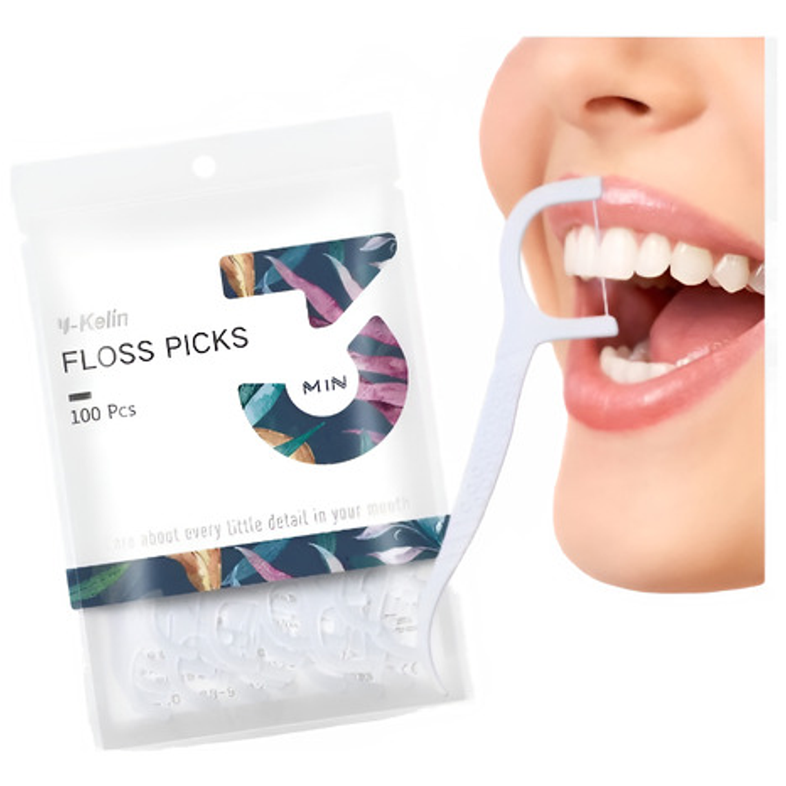 Aplicador Interdental Floss Pick Hilo Dental Y-lin Pack 100u 1