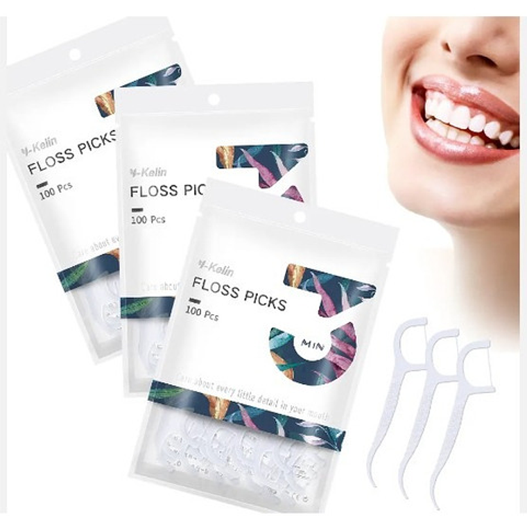Aplicador Interdental Floss Pick Hilo Dental Y-lin Pack 100u 2