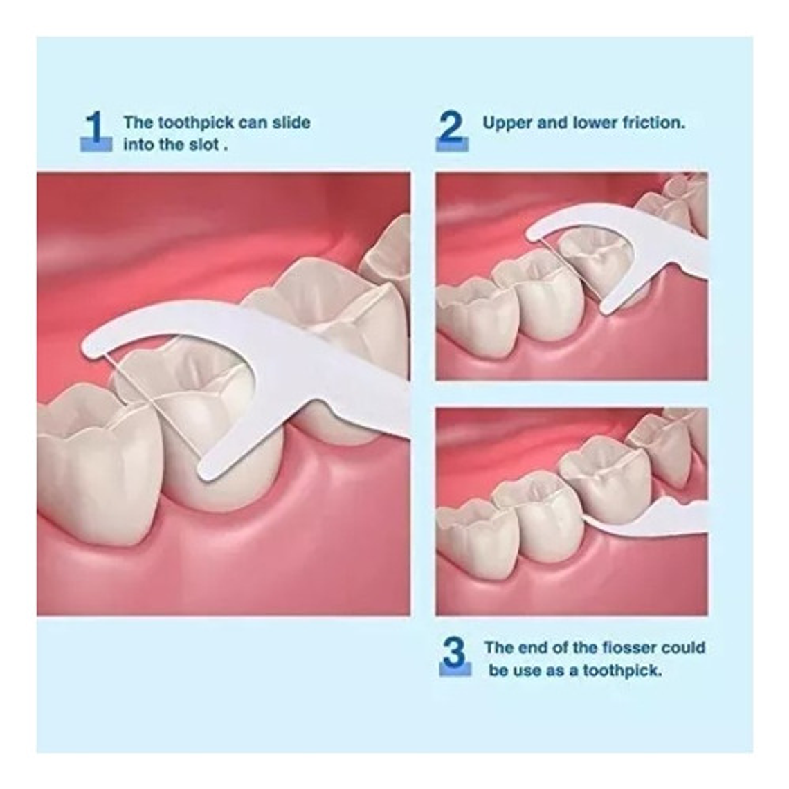 Aplicador Interdental Floss Pick Hilo Dental Y-lin Pack 100u 5