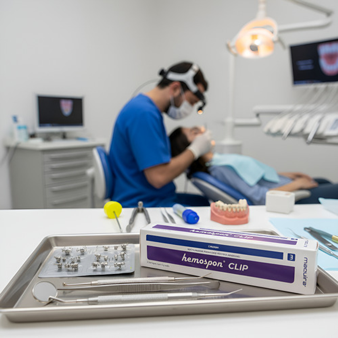 Restaurador Provisional Fotocurable Hemospon Clip 2 Jeringas 2