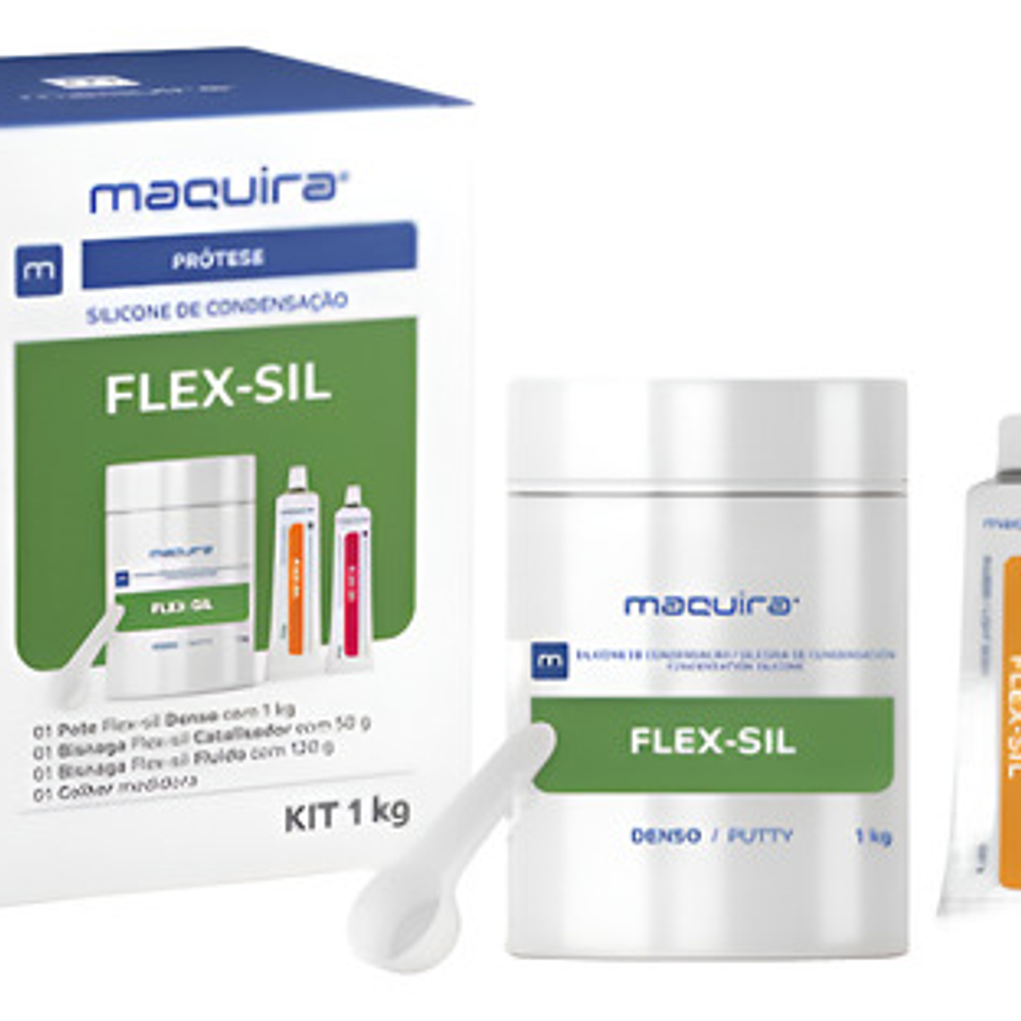 Kit Silicona Condensación Impresión Flex-sil 1kg Maquira 1