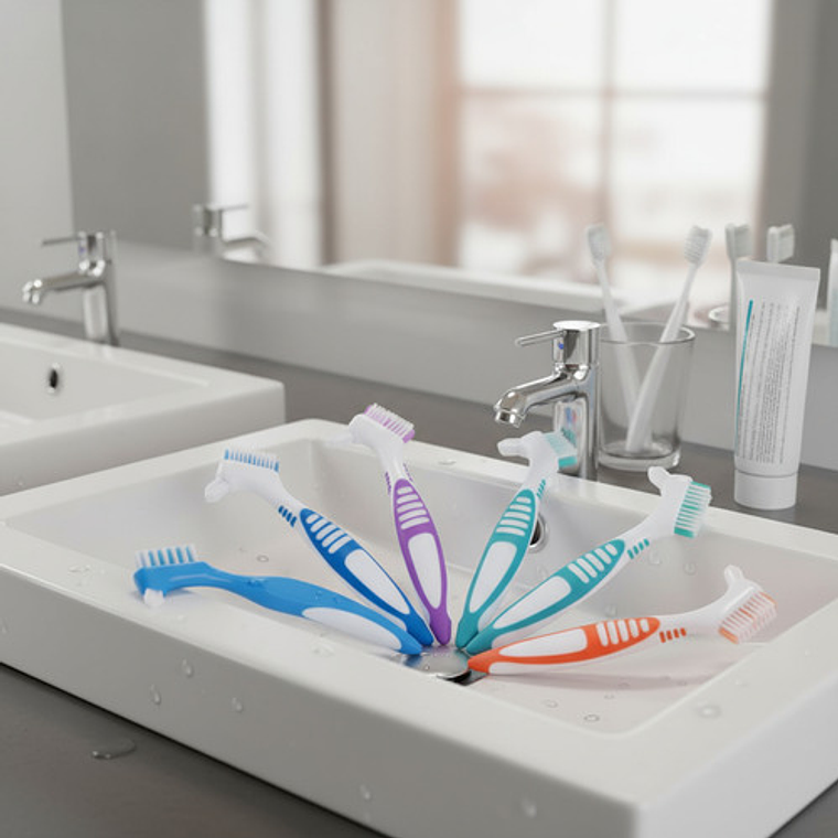 Pack 10 Cepillos Para Prótesis Dental Calidad Pacard Doble 6