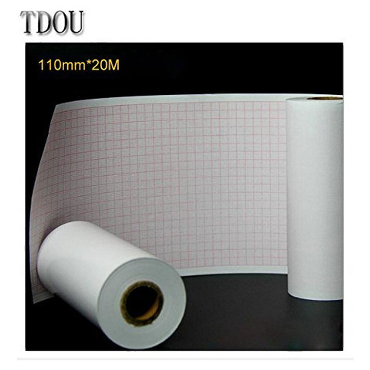 Rollo De Papel Térmico Tdou De 110 Mm X 20 M Para Máquina De Ecg De 3/6 Canales, Papel Aislante Ecg600g 1