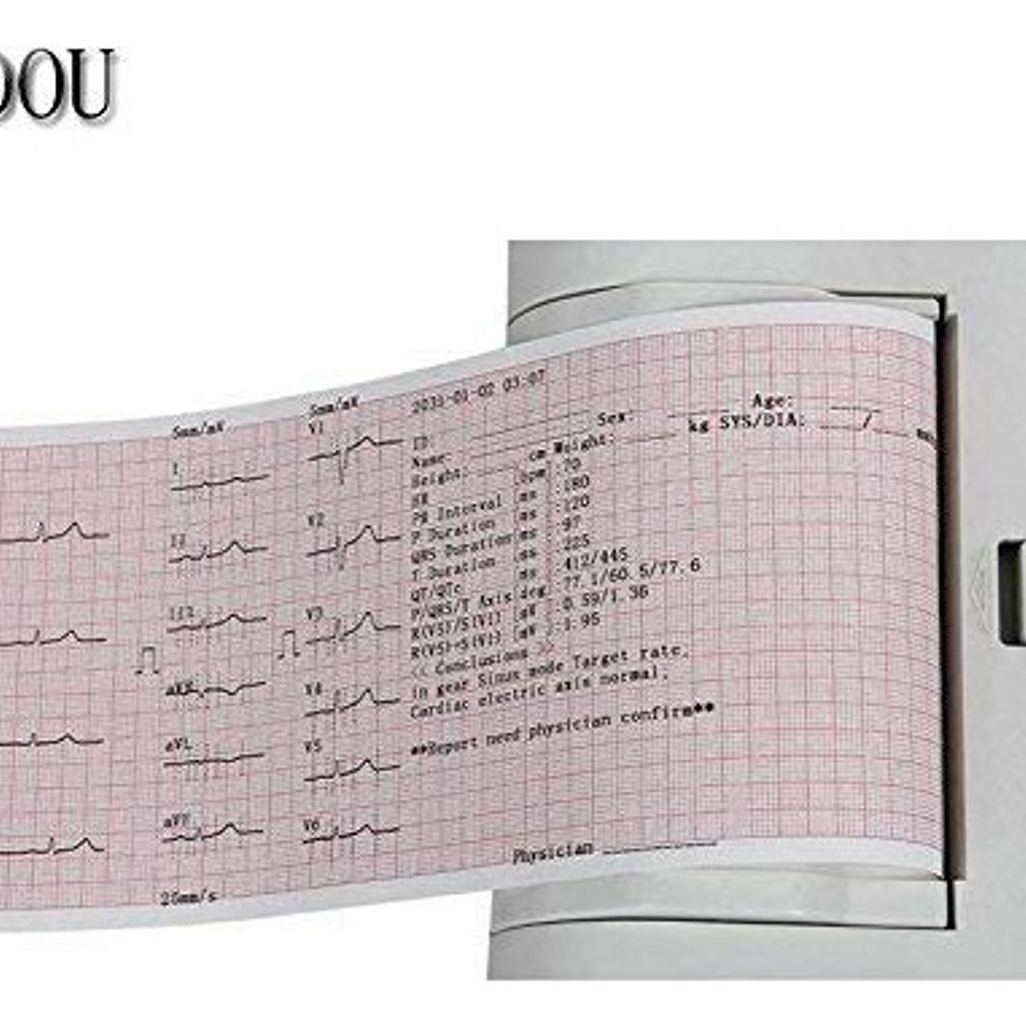 Rollo De Papel Térmico Tdou De 110 Mm X 20 M Para Máquina De Ecg De 3/6 Canales, Papel Aislante Ecg600g 4