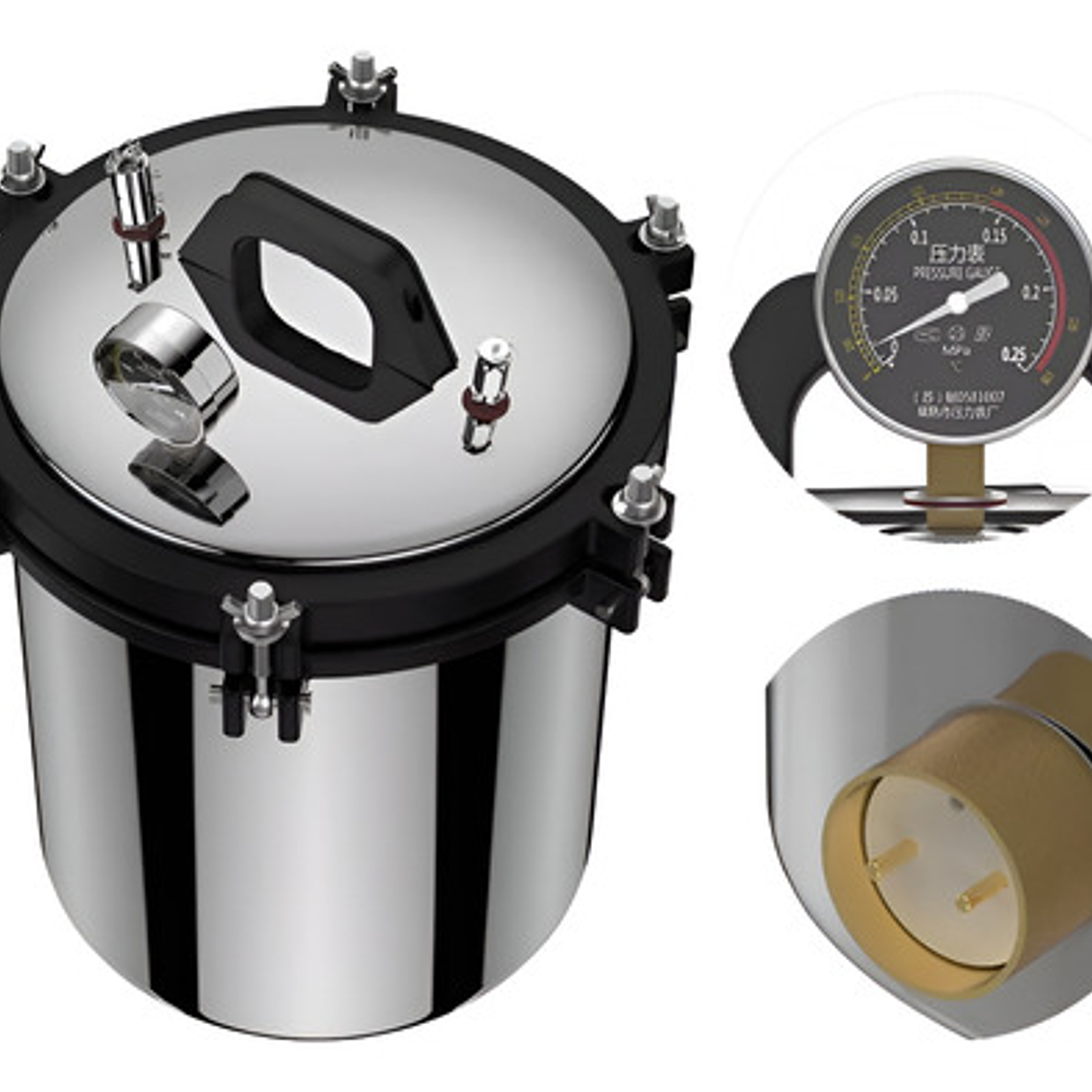 Esterilizador Autoclave Acero Inoxidable De Grado Médico 12l 7