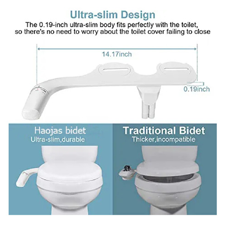 Ducha Bidet Para Inodoro Lavado Trasero Y Frontal Ajustable 5