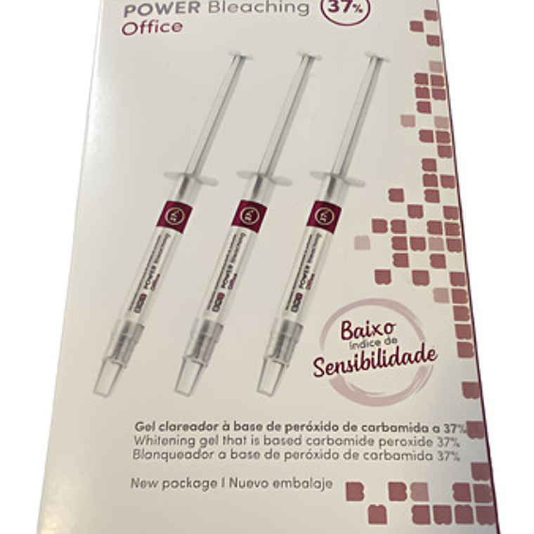 Set 3 Jeringas Blanqueamiento Dental Power Bleach Office 37% 2