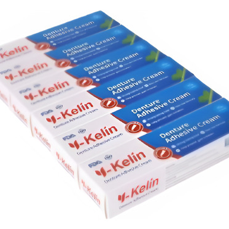Adhesivo Prótesis Dental Y-kelín 40 Grs Crema Sabor Menta 1