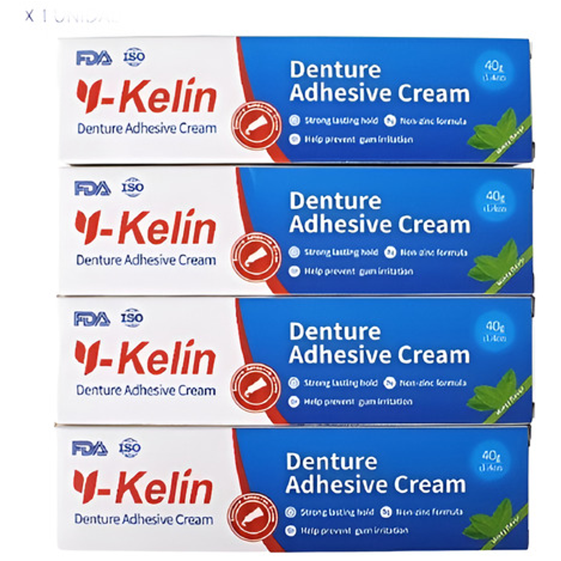 Adhesivo Prótesis Dental Y-kelín 40 Grs Crema Sabor Menta 2