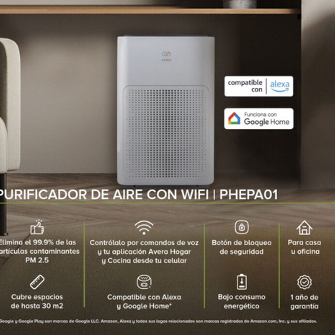 Purificador De Aire  Wifi  Avera Inteligente Phepa01 4
