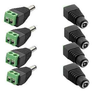 Pack 4 Par Conector Dc Macho Hembra