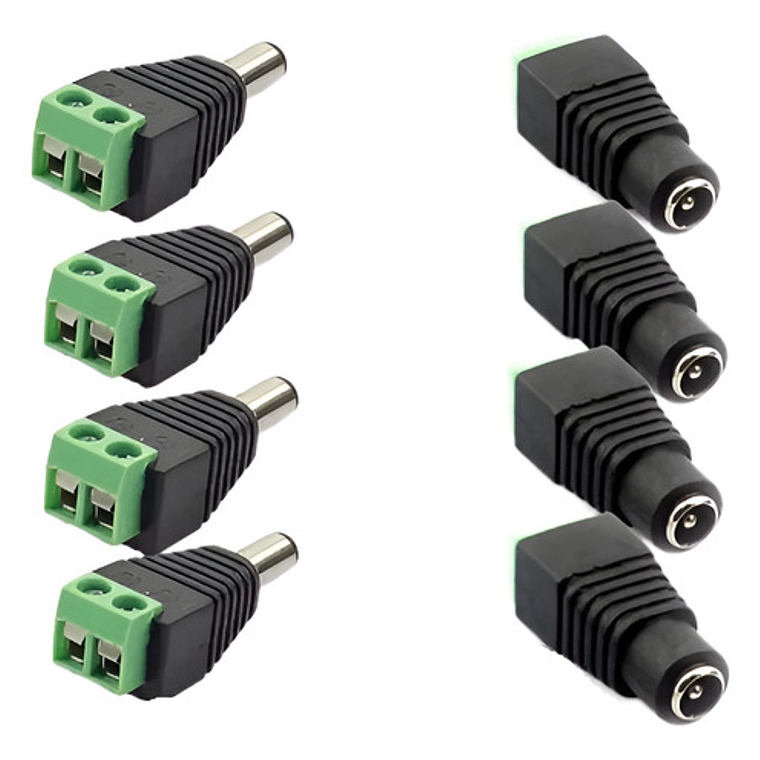 Pack 4 Par Conector Dc Macho Hembra 1