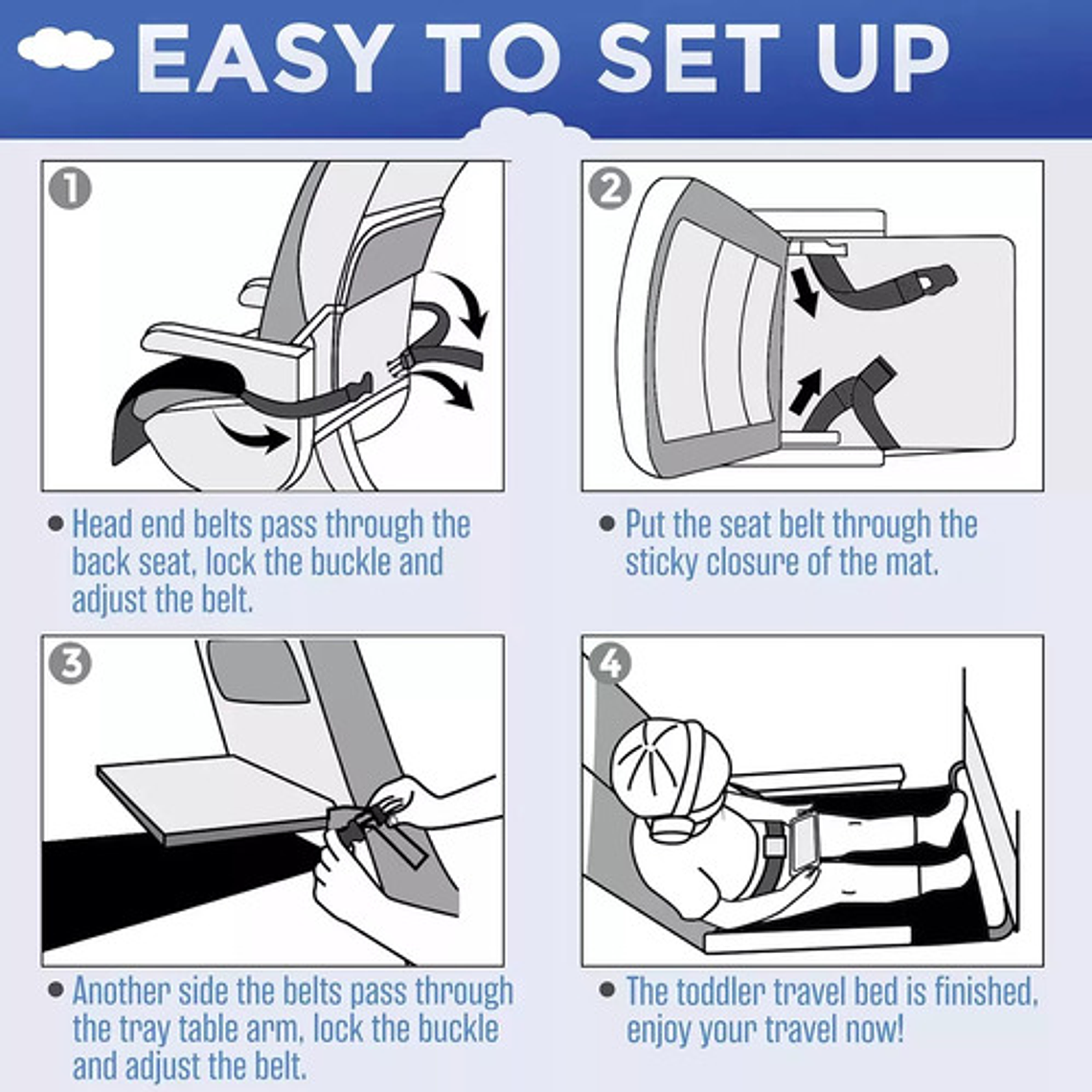 Cama Portable Avión Para Niños Y Bebés Hamaca Comodidad 14