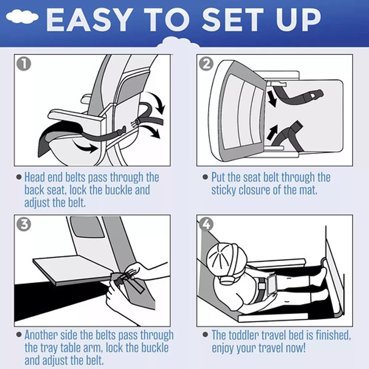 Cama Portable Avión Para Niños Y Bebés Hamaca Comodidad 41