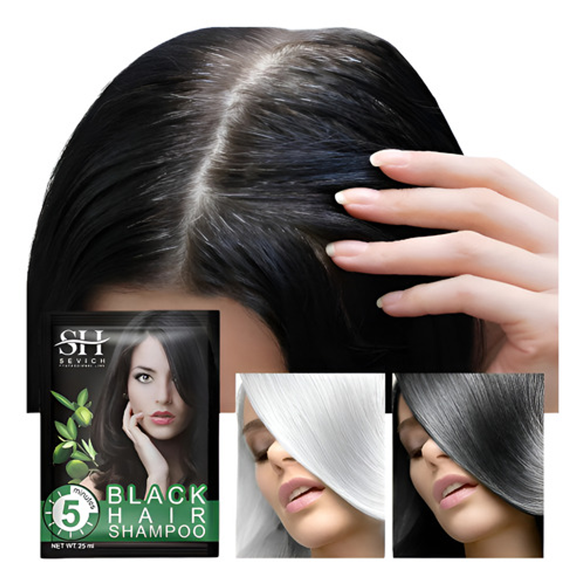 Shampoo Tinte Natural Original Sevich Canas 10 Sobres 15ml 1