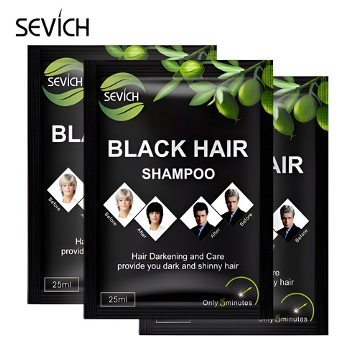 Shampoo Tinte Natural Original Sevich Canas 10 Sobres 15ml 2