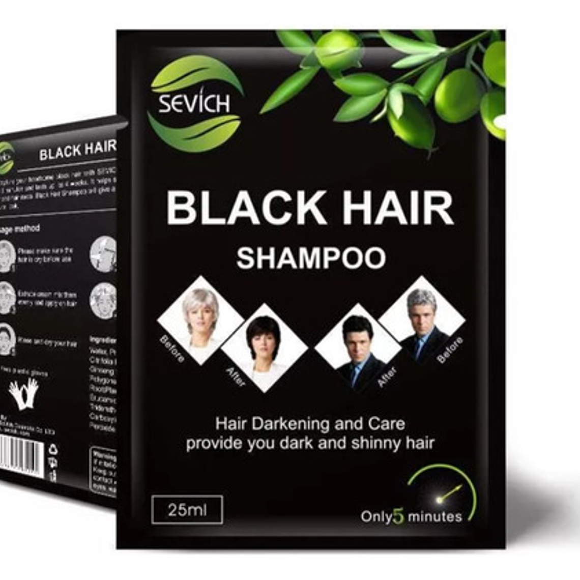 Shampoo Tinte Natural Original Sevich Canas 10 Sobres 15ml 4