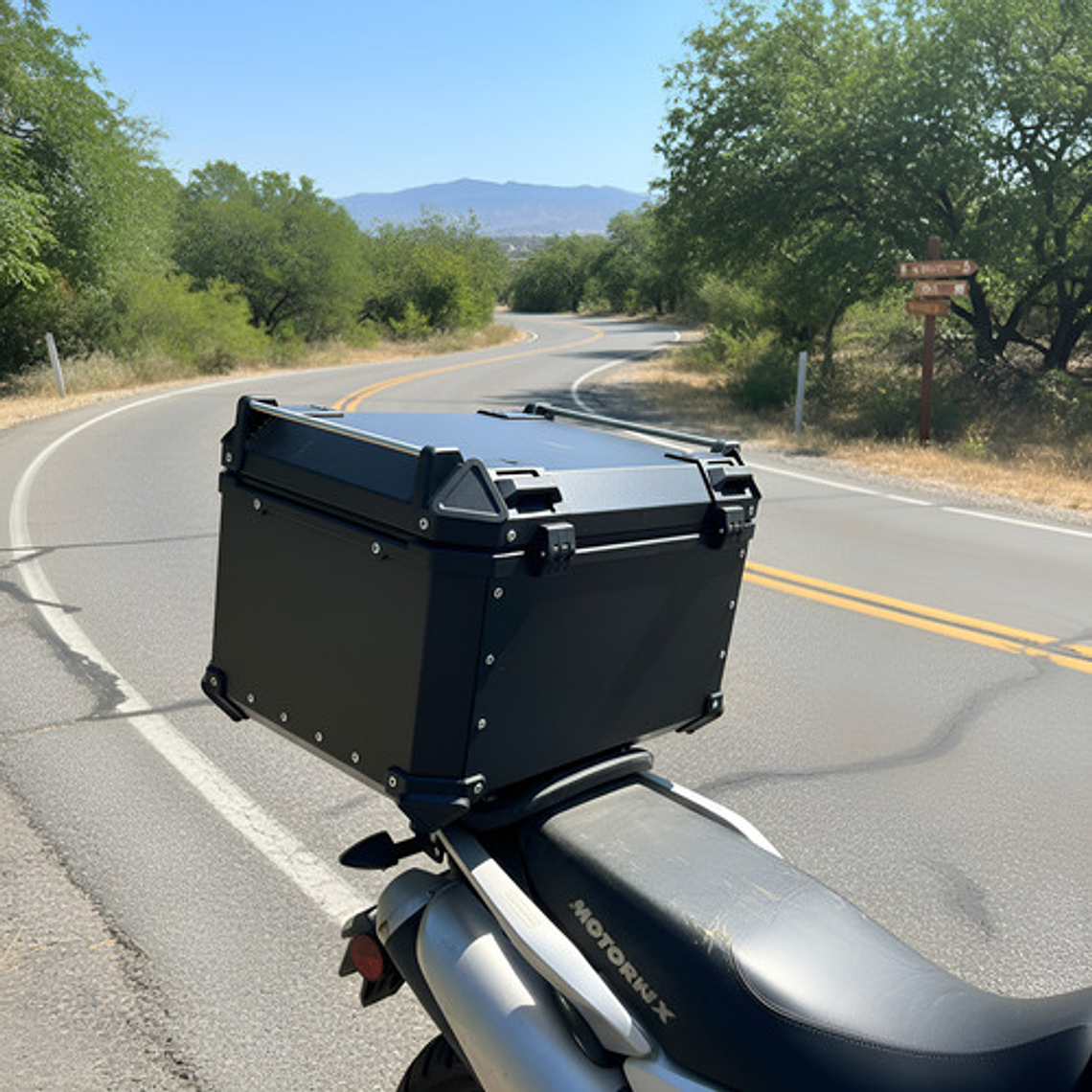 Maleta Top Case Aluminio Moto 55 L, Black X-series Calidad 3