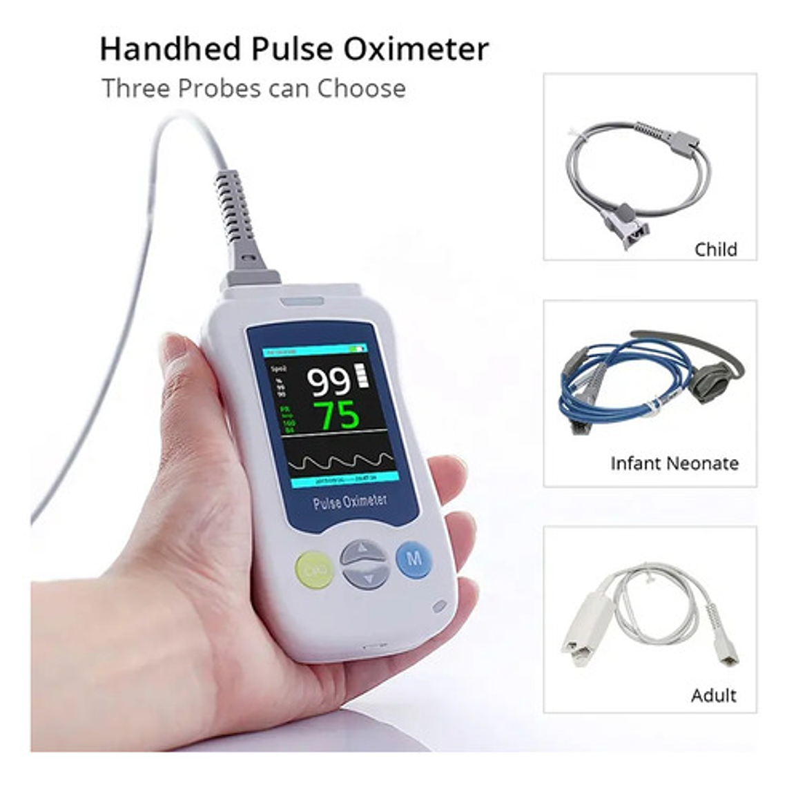 Oxímetro De Pulso Profesional C/ Sonda Sensor A Elección Fda 2