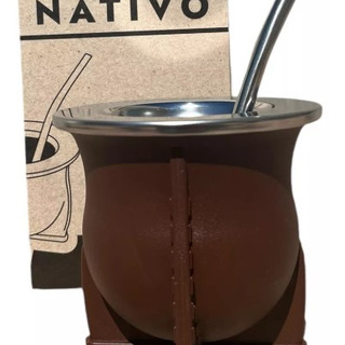 Mate Nativo Imperial Único Modelo C/ Bombilla Especial Ancha 5