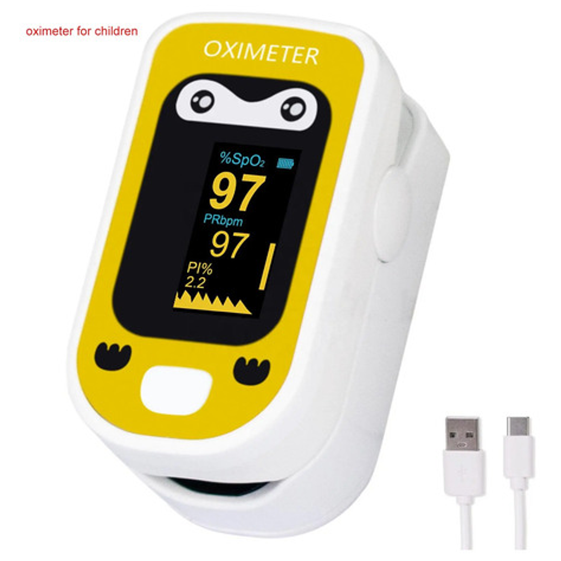 Oximetro Pulso Usb Pediátrico Recargable Osito Mejor Calidad 6