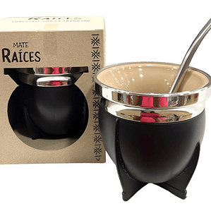 Mate Marca Raíces Térmico Pack Con Bombilla Y Caja Calidad