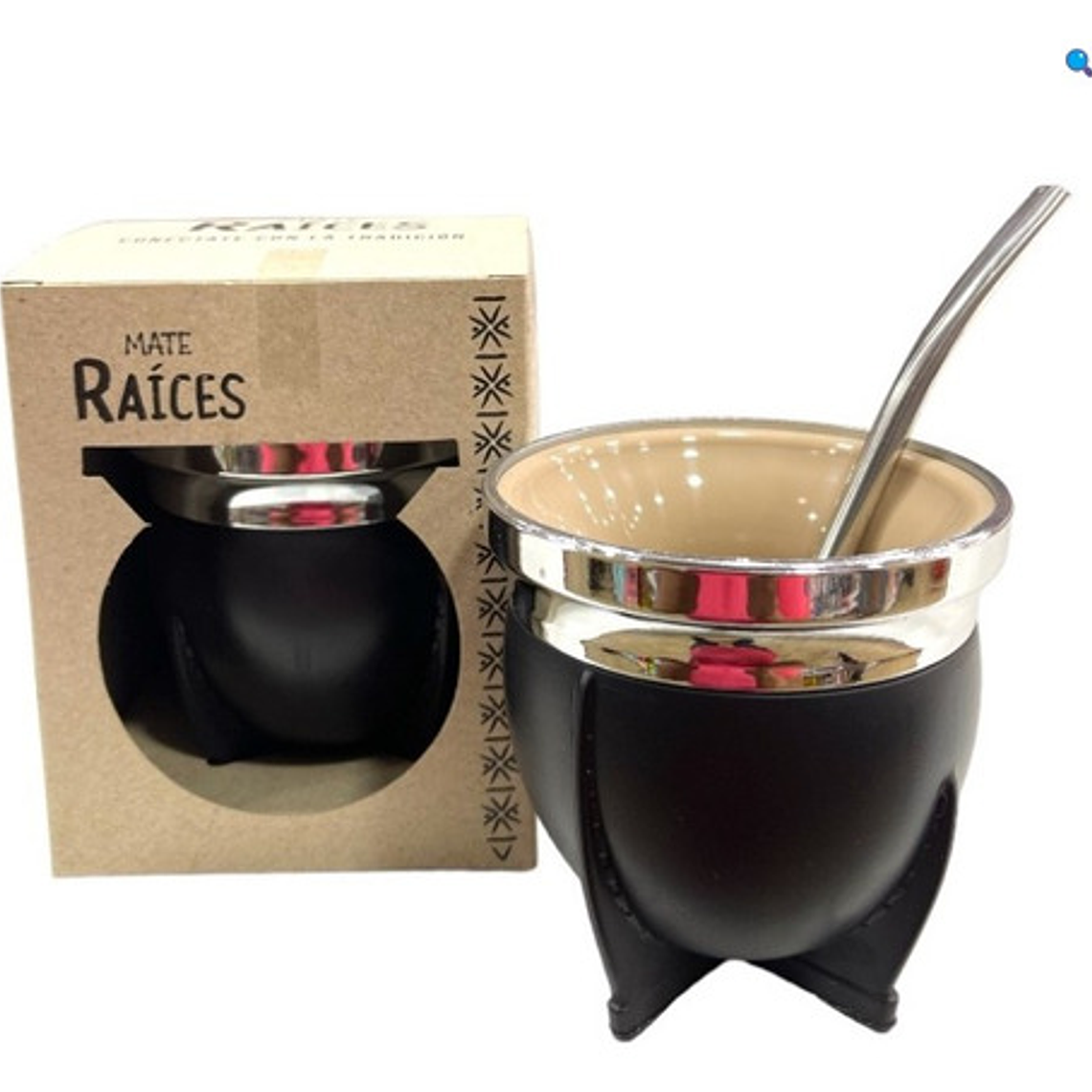 Mate Marca Raíces Térmico Pack Con Bombilla Y Caja Calidad 10