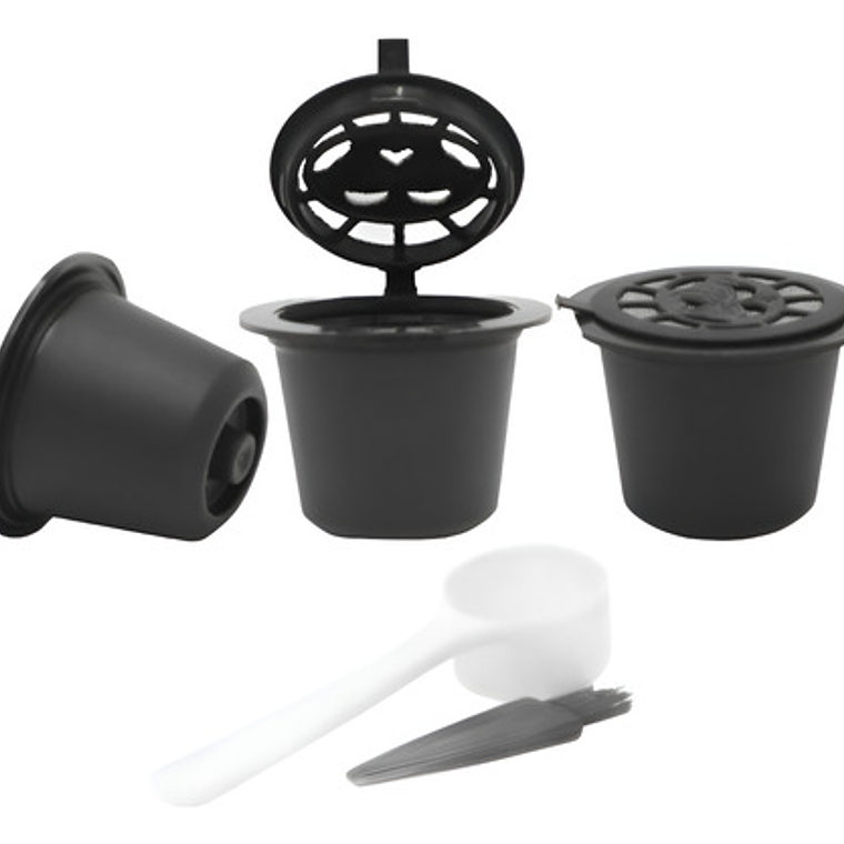 3x Capsula Café Reutilizables Recargables Nespresso + Regalo 1