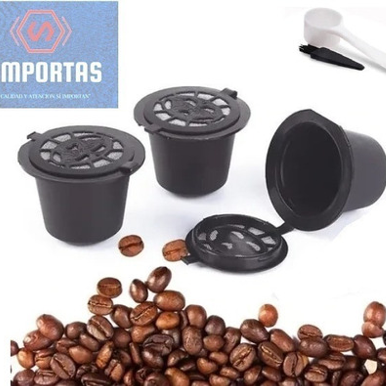 3x Capsula Café Reutilizables Recargables Nespresso + Regalo 2