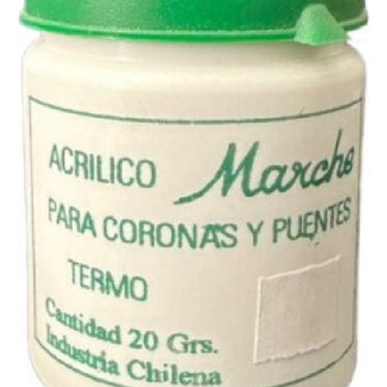 Acrílico Termocurado Coronas Y Puentes Marché 20 Grs. 2