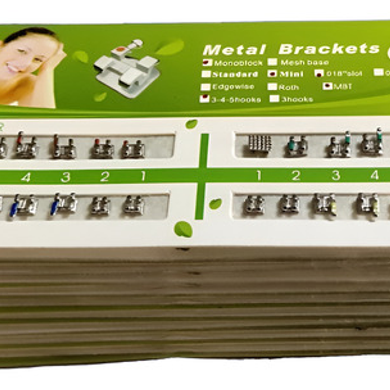 Brackets Mini Roth 0.22 Hook 3-4-5 Calidad Santiago 10