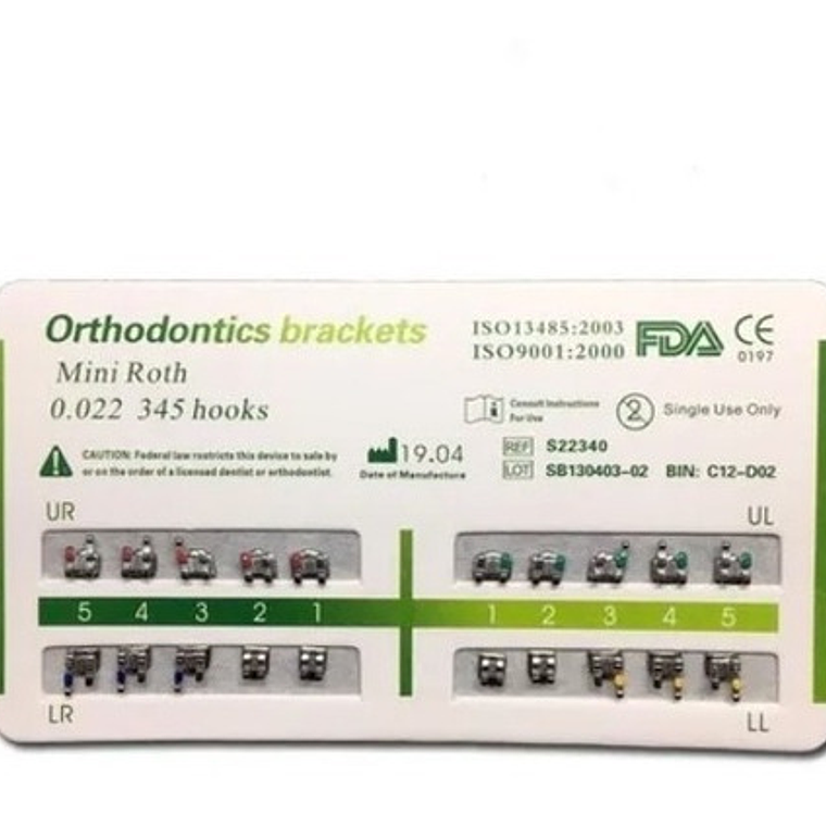 Brackets Mini Roth 0.22 Hook 3-4-5 Calidad Santiago 14