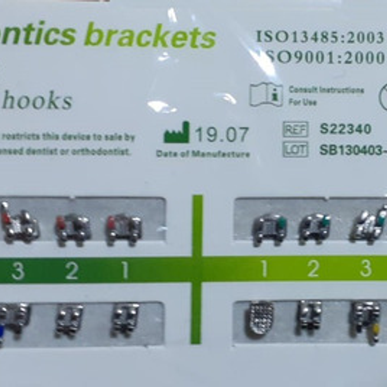 Brackets Mini Roth 0.22 Hook 3-4-5 Calidad Santiago 22