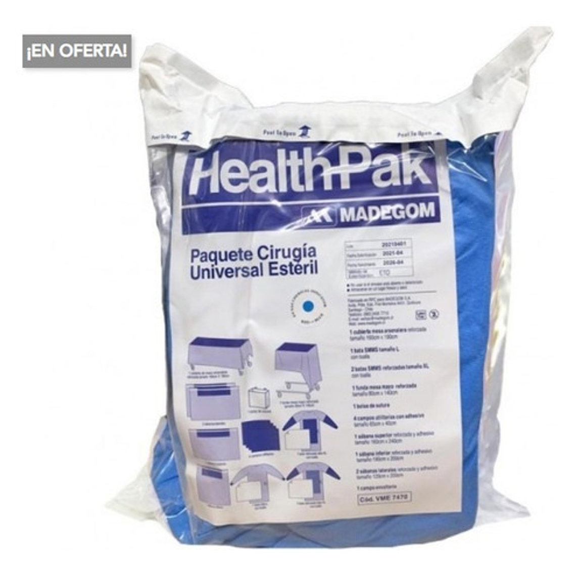 Paquete Dental Estéril Health Pak Quirúrgico Xxxl Todo En 1 2