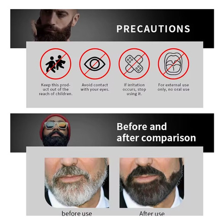 10 Uds Shampoo Sevich Barba Bigote Negro En 5 Minutos 5