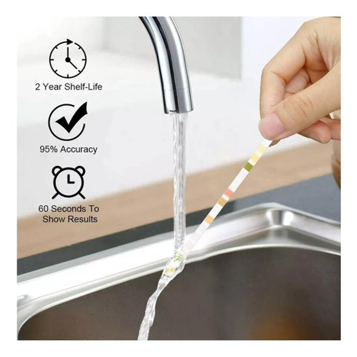 Set 100 Tiras De Medición Agua Único 16 Parámetros Pureza 4