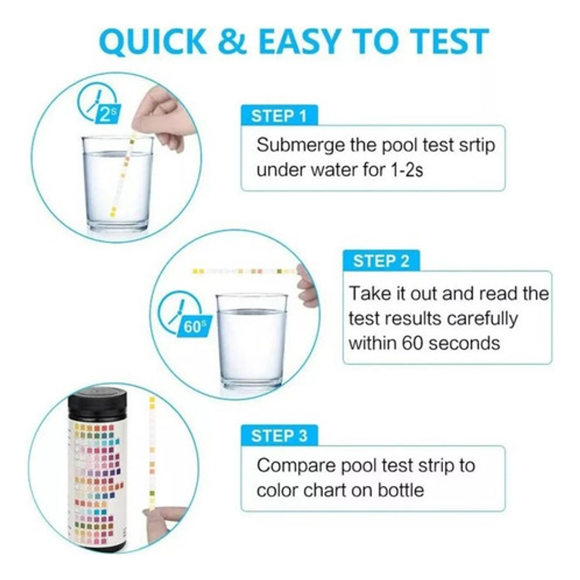 Set 100 Tiras De Medición Agua Único 16 Parámetros Pureza 6