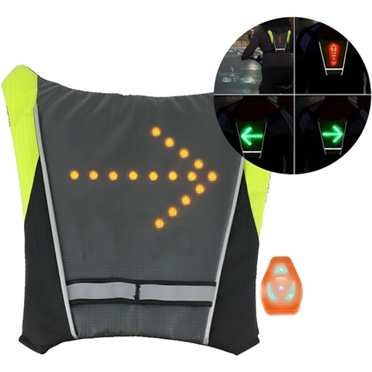 Arnés Led Mochila Chaleco Con Control Bicicleta Santiago 8