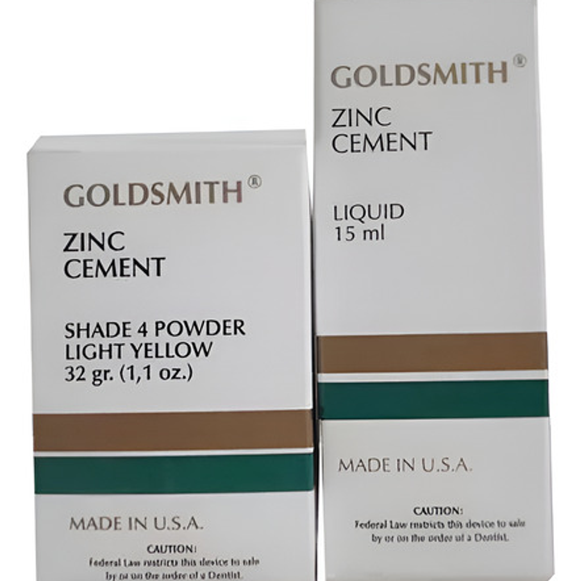 Cemento Fosfato Dental Juego Polvo Y Líquido, Goldsmith Usa 1