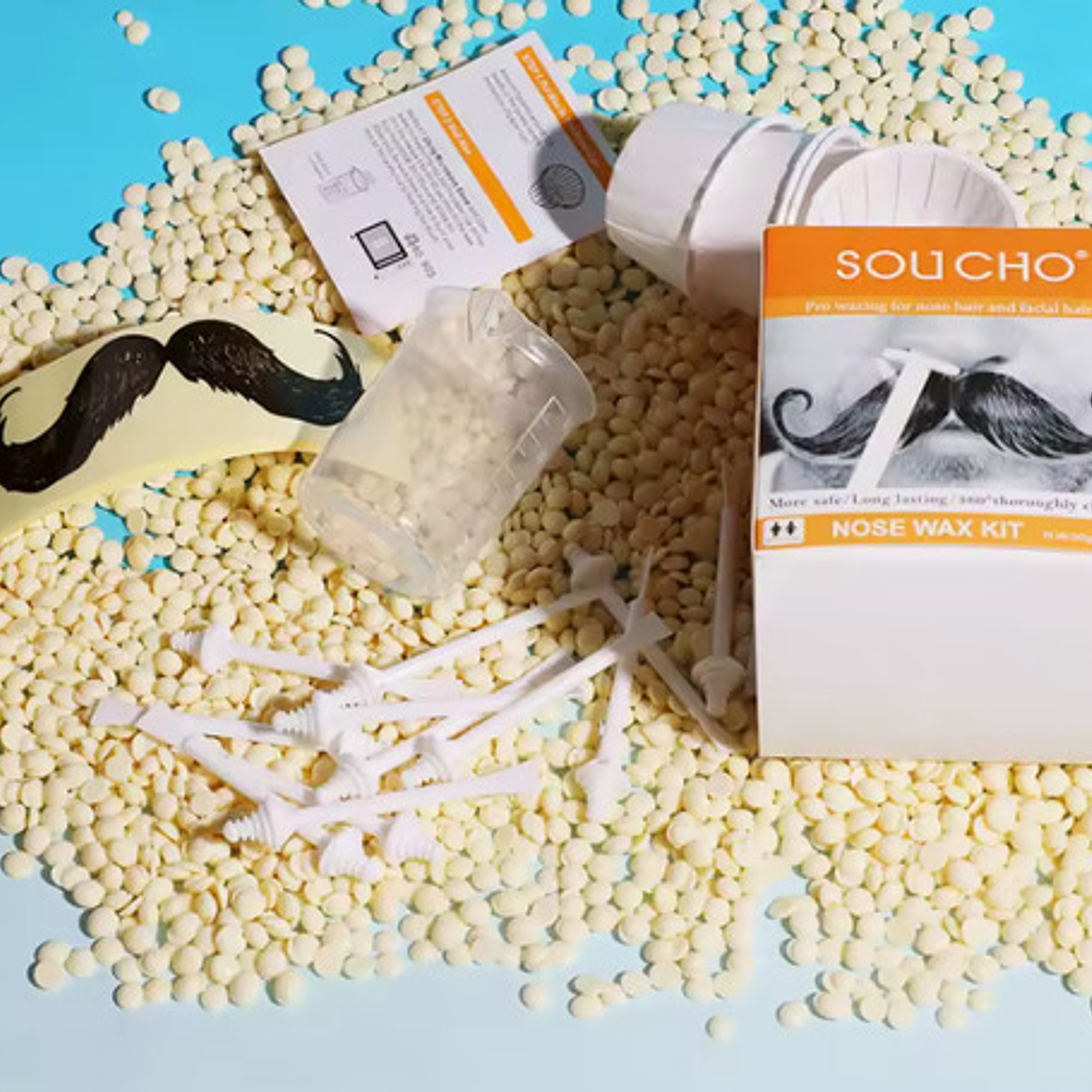 Kit Cera Depilación Elimina Vello Nariz Oreja Bigote Unisex 4