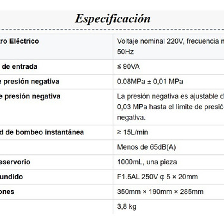 Aspirador Bomba De Succión Portátil Flemas 1000ml Yd-e 6