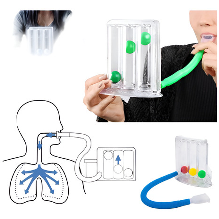 Ejercitador Pulmonar 600ml - 1200ml Respiratorio Espirometro 8