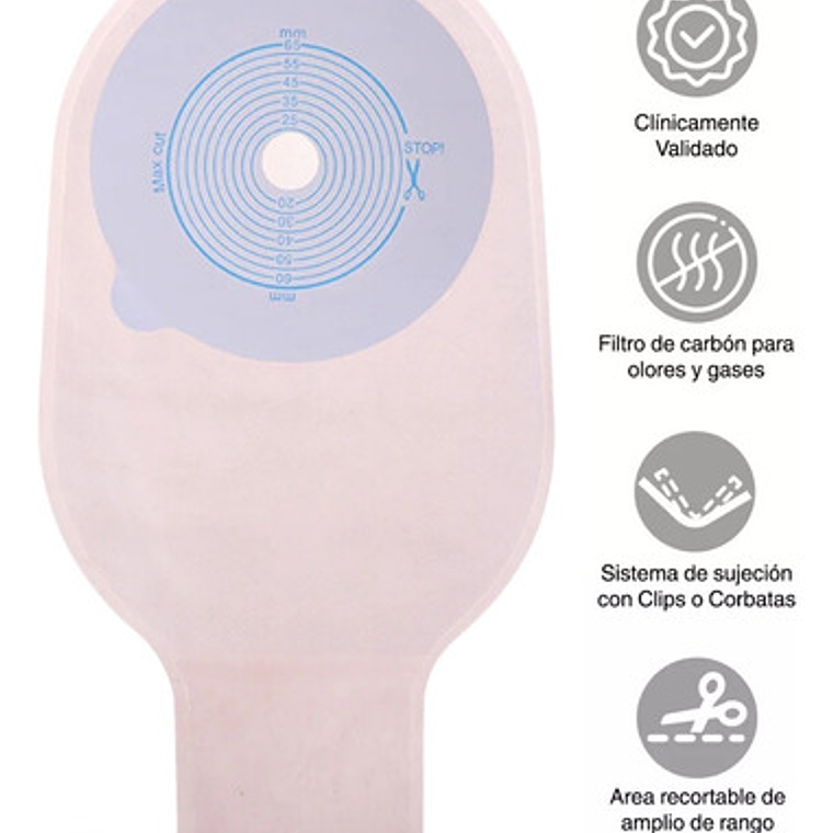 10x Bolsa Colostomía Drenable Con Filtro Anti Olor Y Gases 4