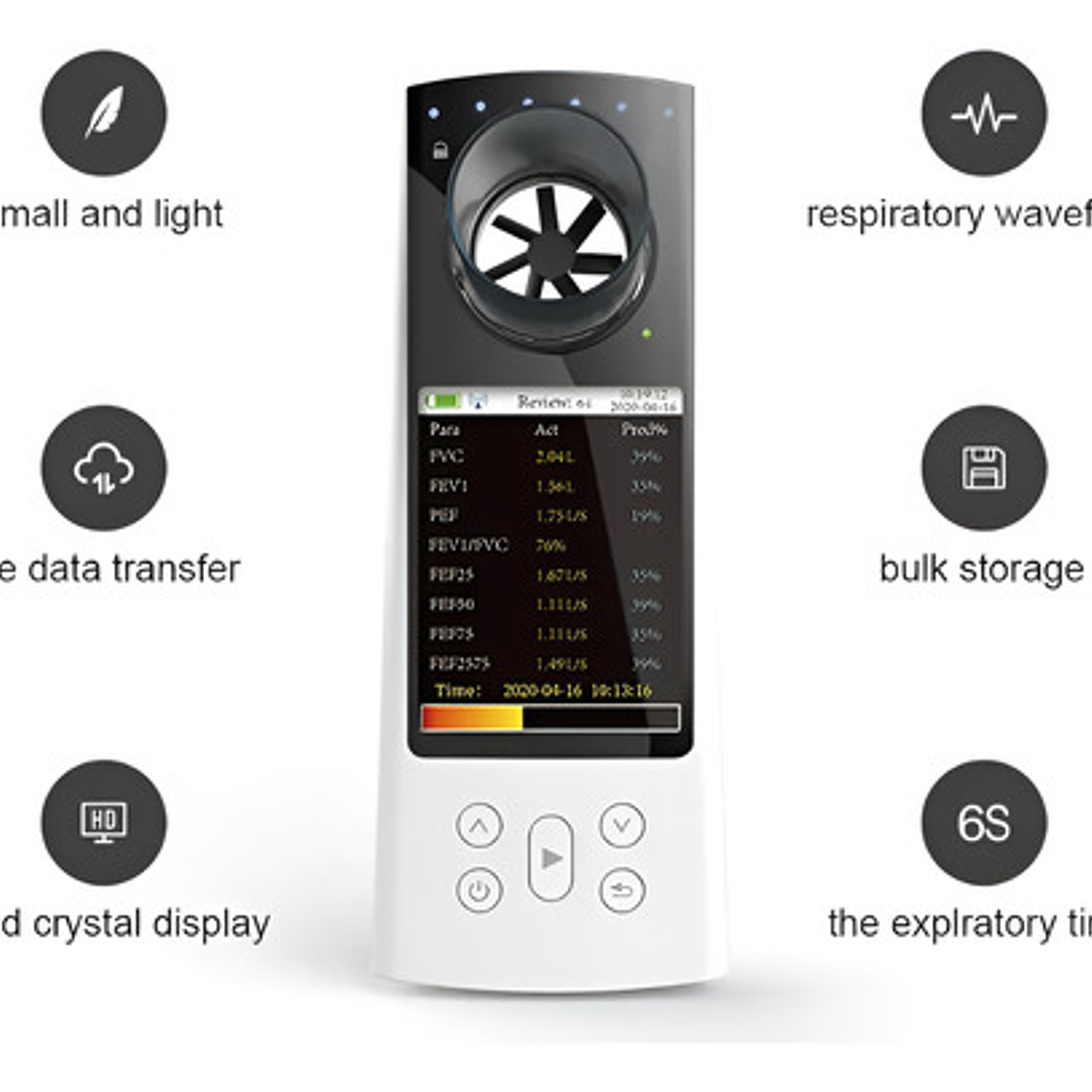 Espirómetro Contec Bluetooth Batería Recargable Sp80b 2