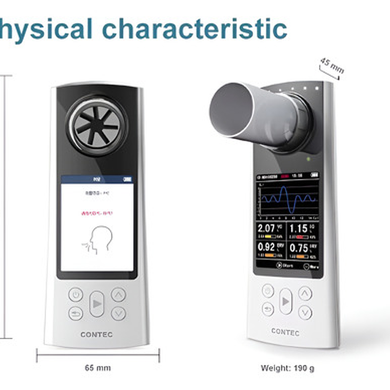 Espirómetro Contec Bluetooth Batería Recargable Sp80b 4