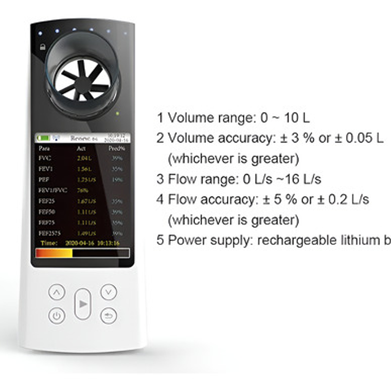 Espirómetro Contec Bluetooth Batería Recargable Sp80b 5