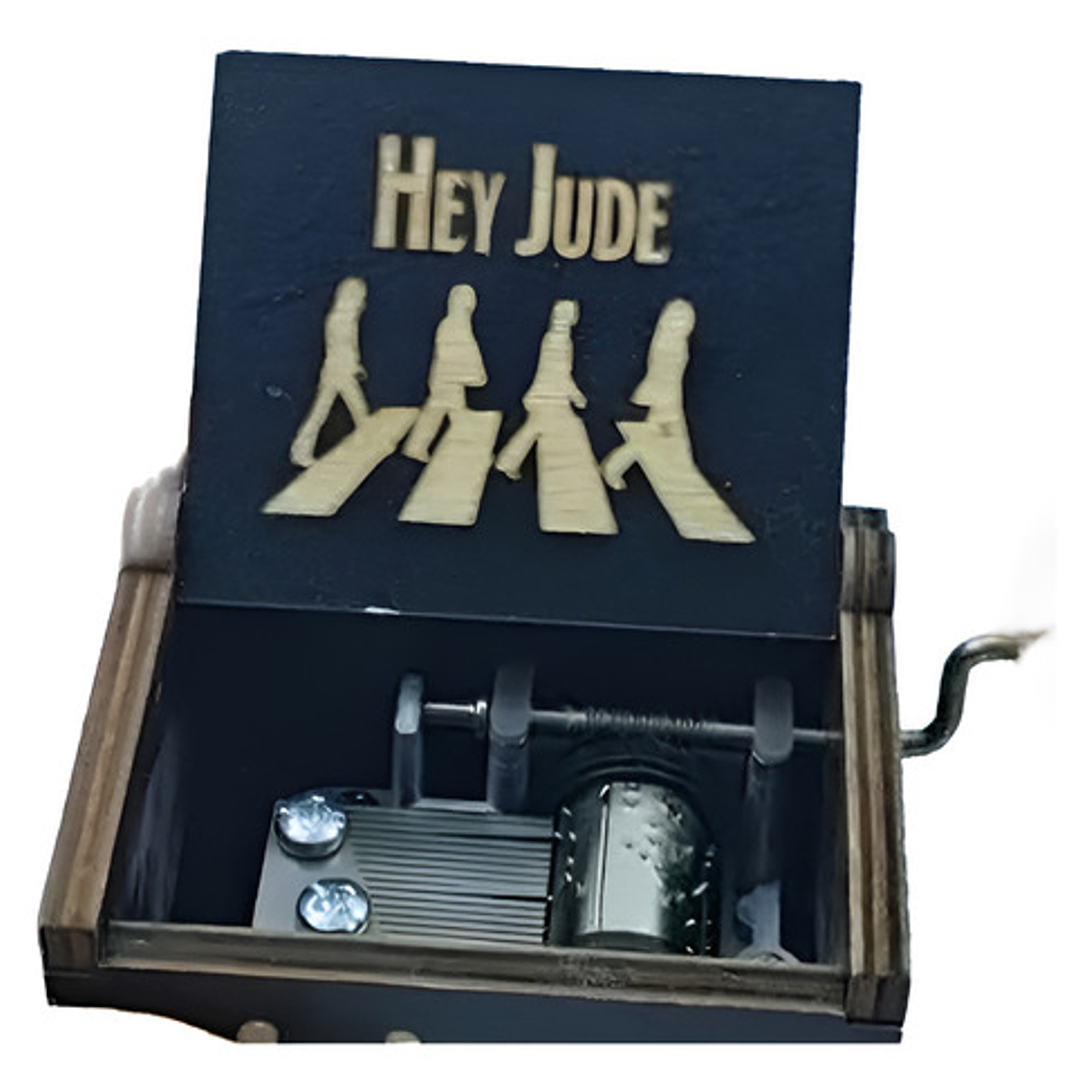 Caja Musical De Madera Con Manivela Hey Jude The Beatles 2