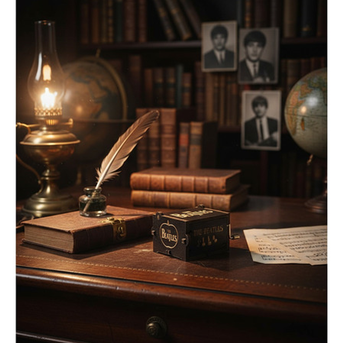 Caja Musical De Madera Con Manivela Hey Jude The Beatles 3