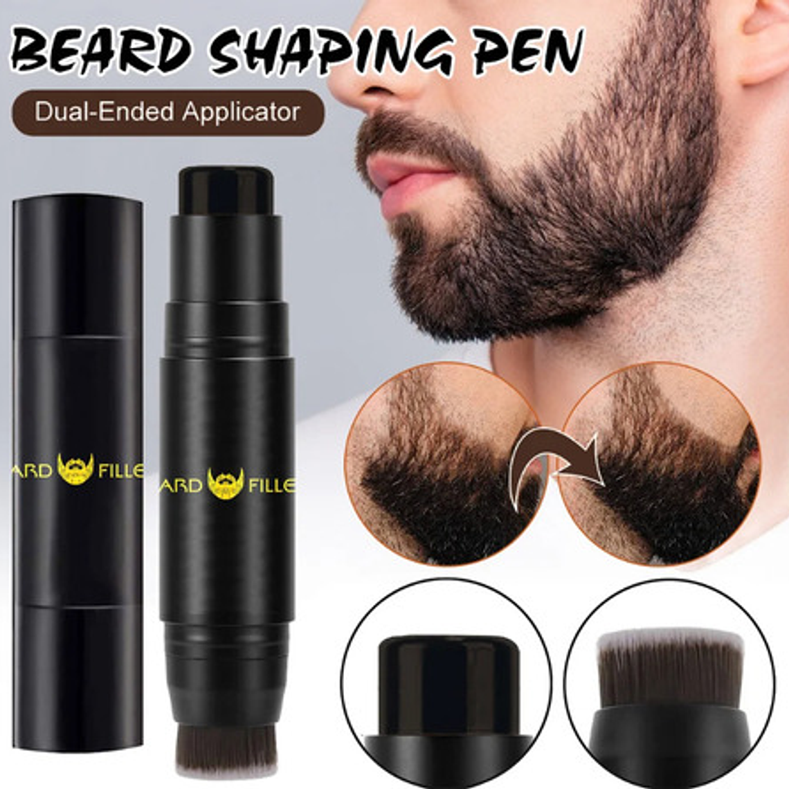 Tinte Lápiz Dual Temporal Para Barba Beard Shaping Premium 4